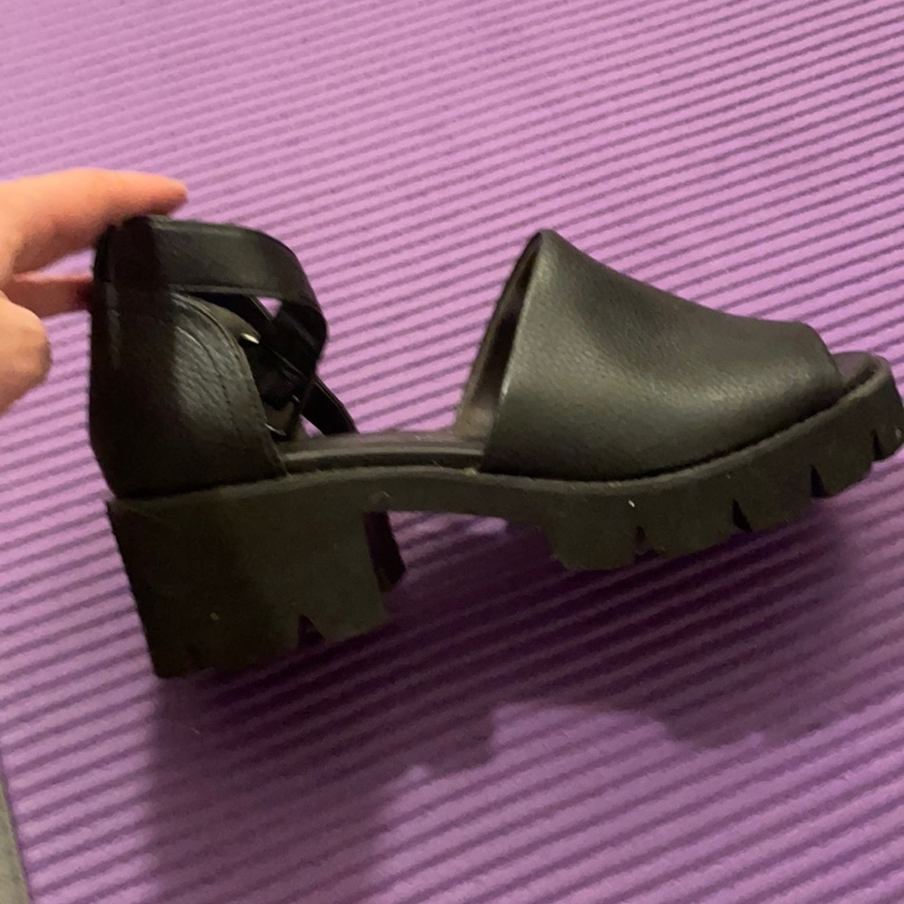 Black wedge sandals! Worn once